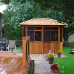 cedar shingles roof spa gazebo and matched deck